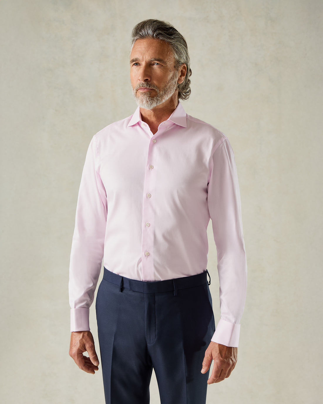 Mawbey Cotton Twill Double Cuff Shirt Pink