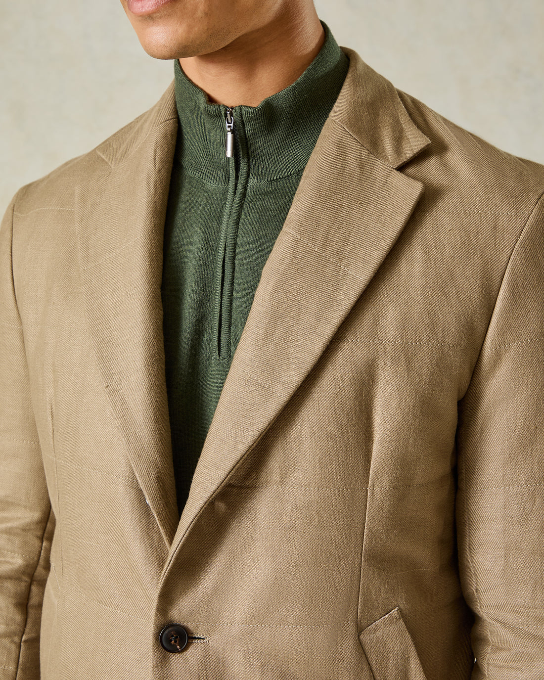 Scott Padded Twill Blazer Coffee