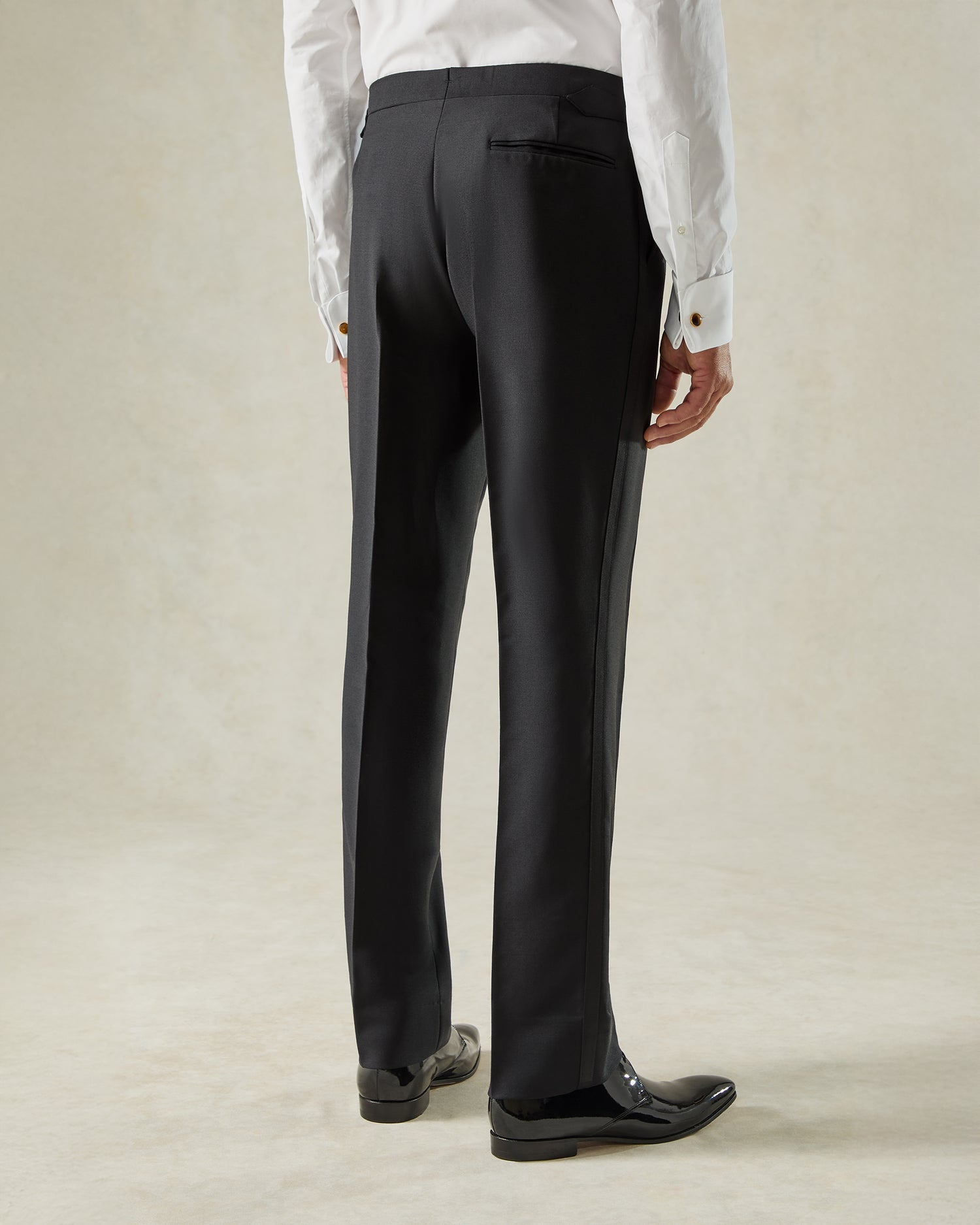 Shelford Black Wool Mohair Barathea Peak 3-Piece Dinner Suit