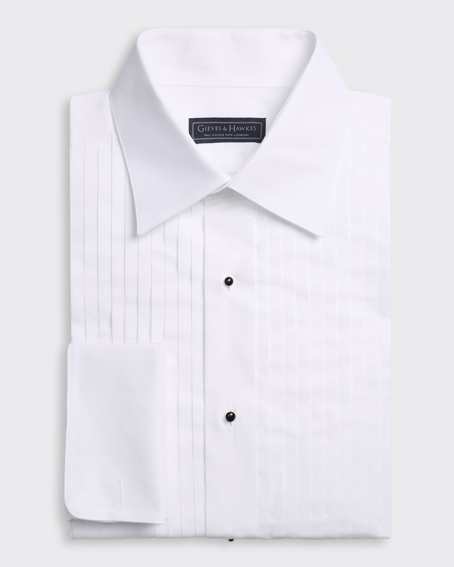 Bonham Pleated Evening Shirt White