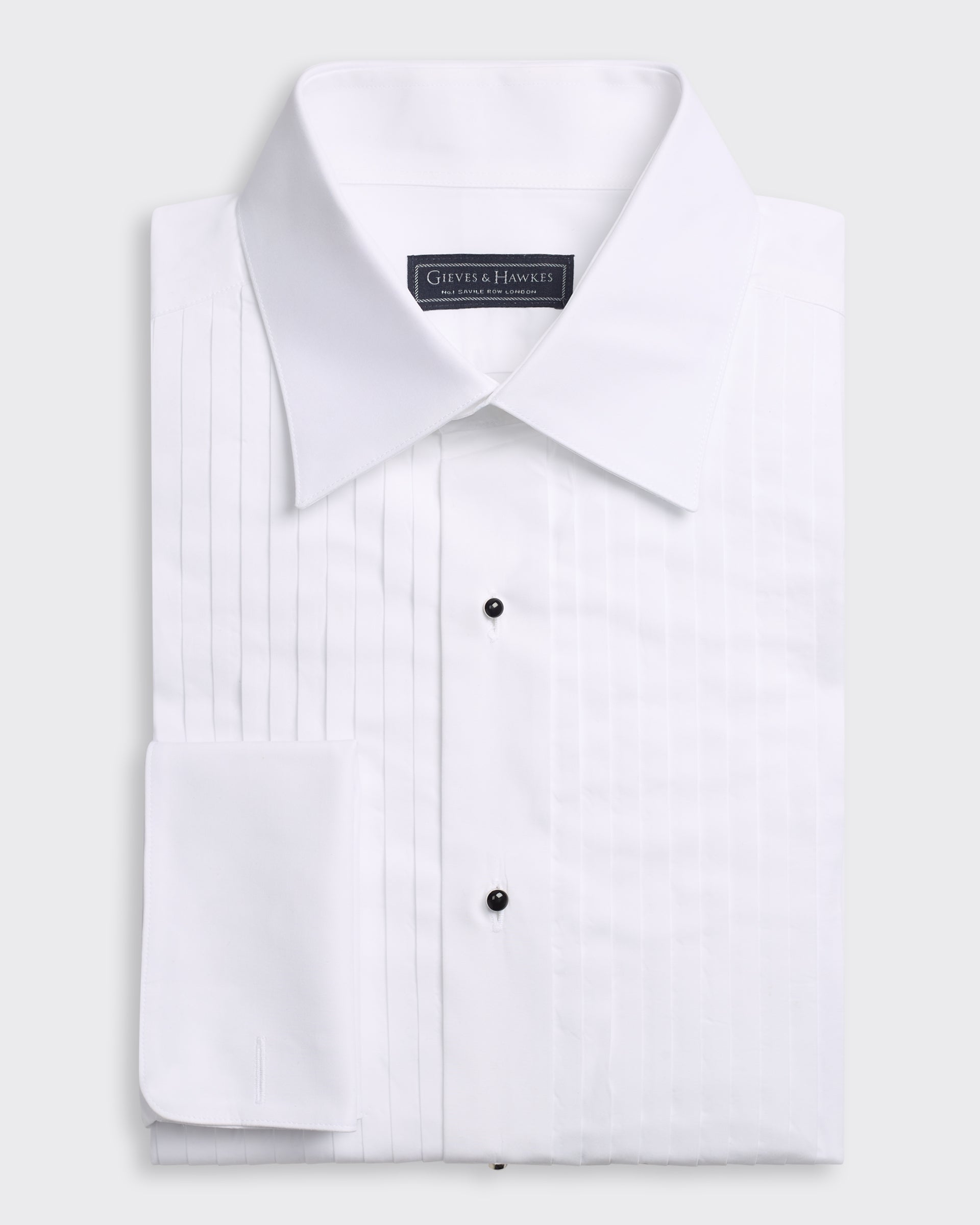 Bonham Pleated Evening Shirt White