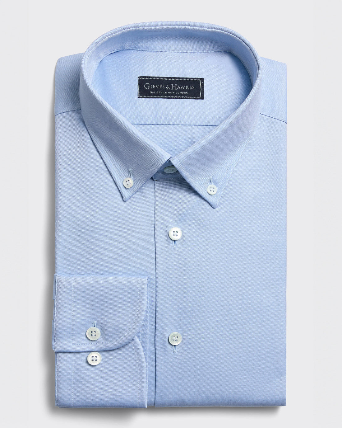 Lilburn Button-Down Cotton Oxford Single Cuff Shirt Blue