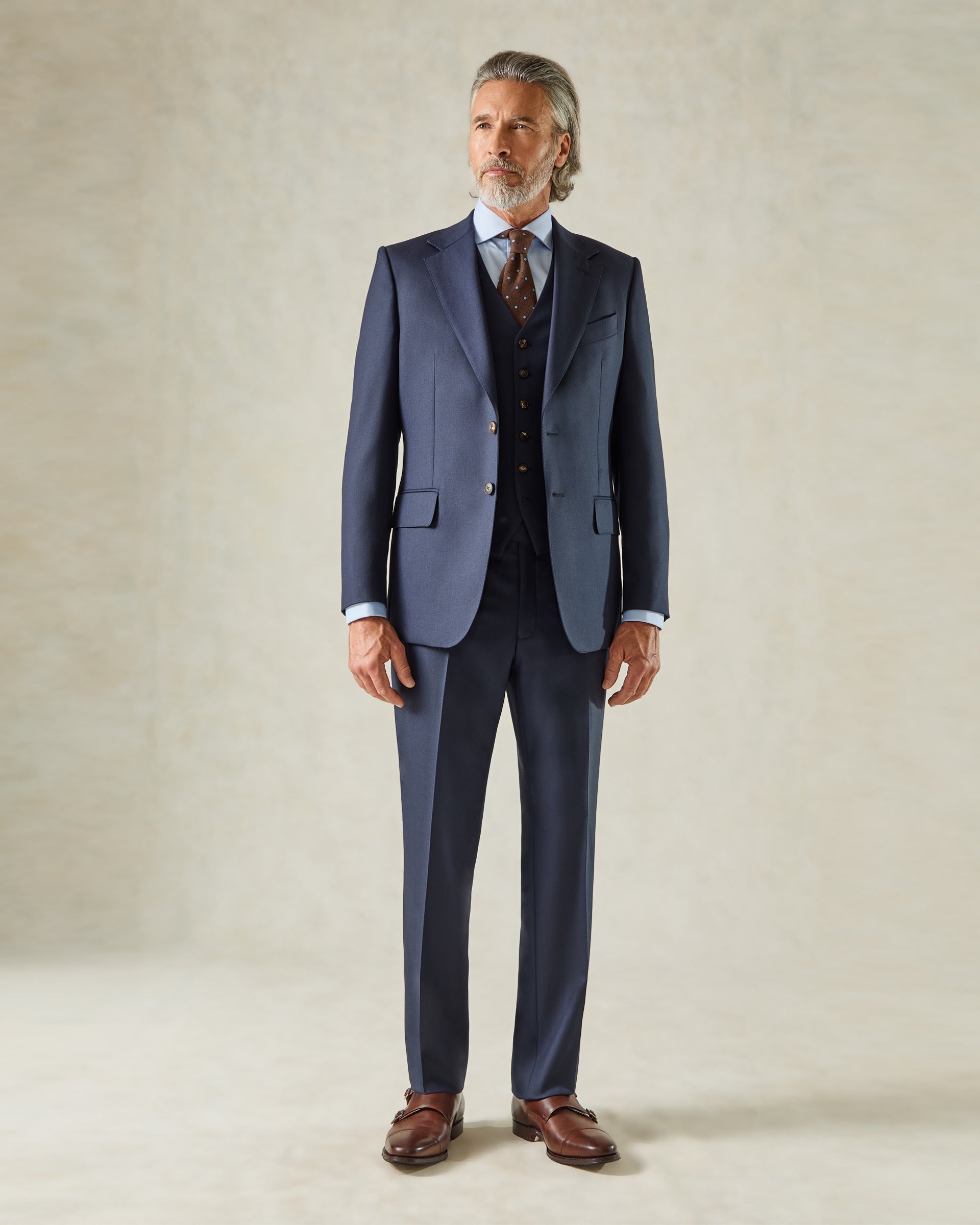 Doughty Navy Wool Twill 3-piece Suit [Available as separates]